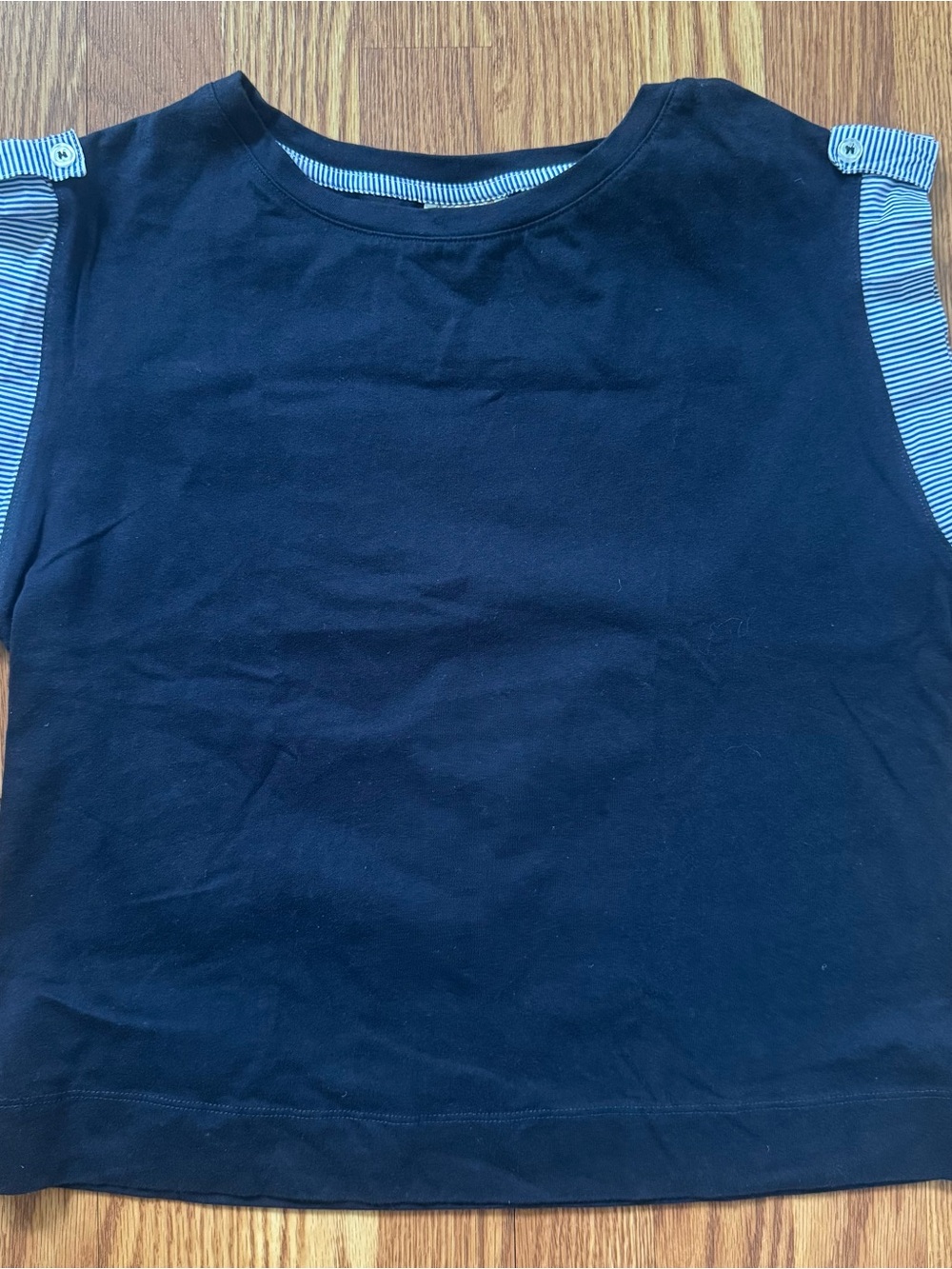 Truself Sleeveless Striped Trim Top
